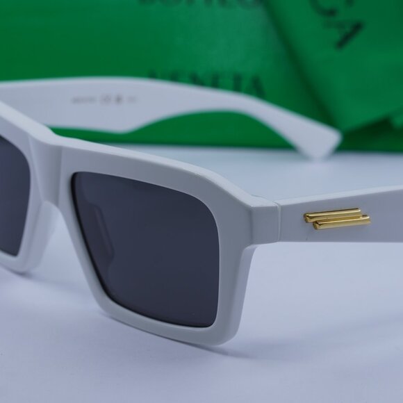Bottega Veneta BV1213S 004 Rectangle Sunglasses - White\Grey - Picture 9 of 10
